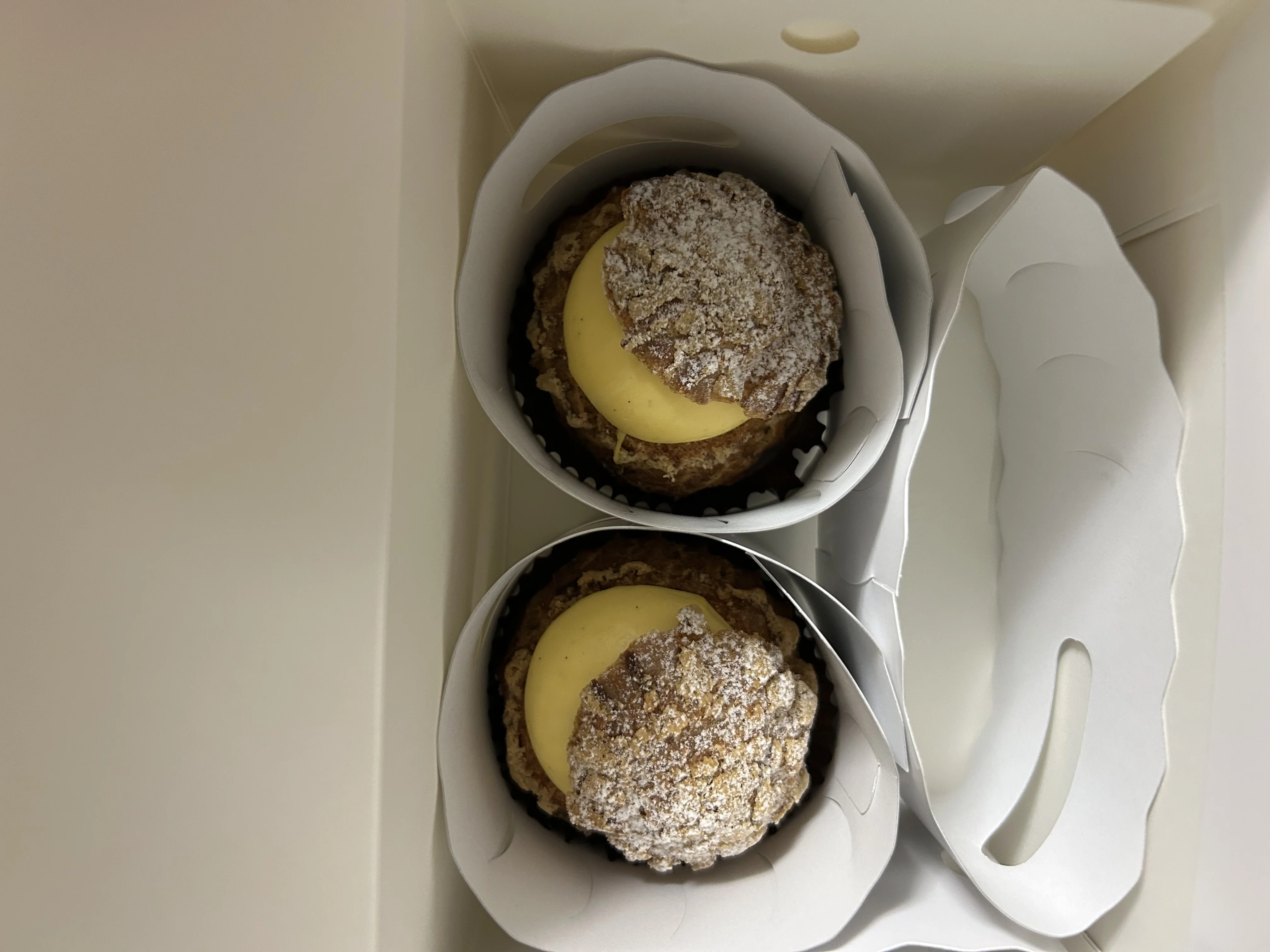 Two cream puffs