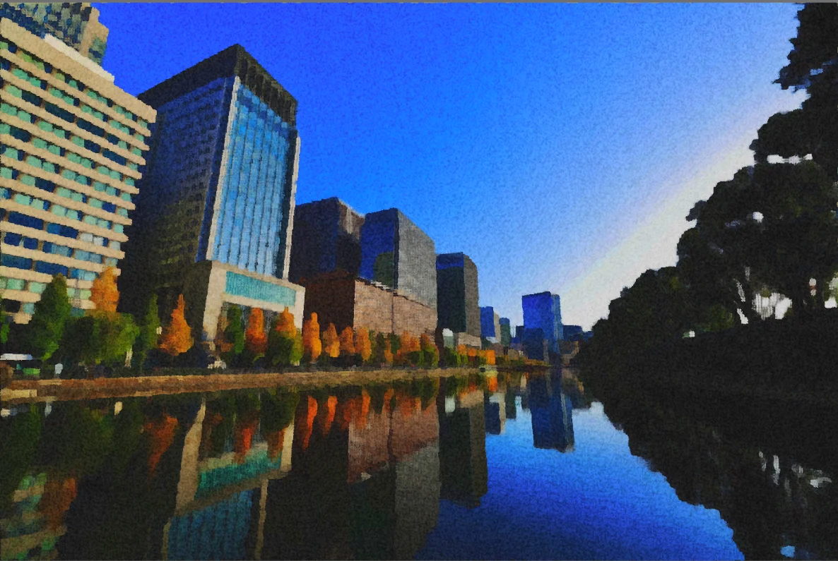 水彩画フィルター適用後（After）